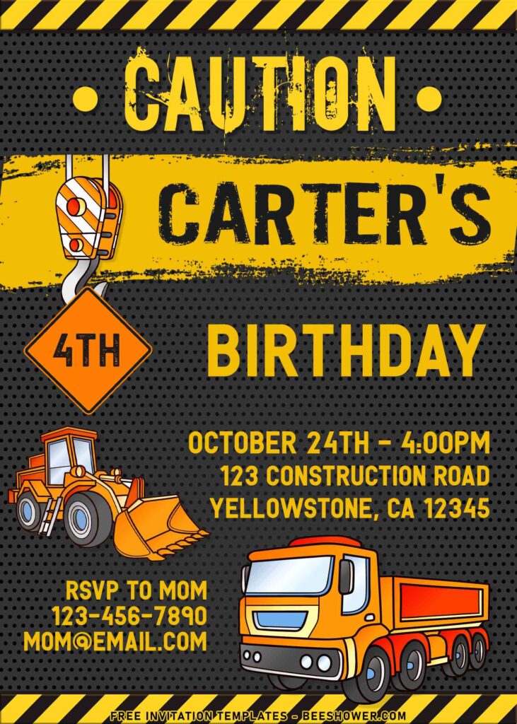 8+ Awesome Construction Baby Shower Invitation Templates