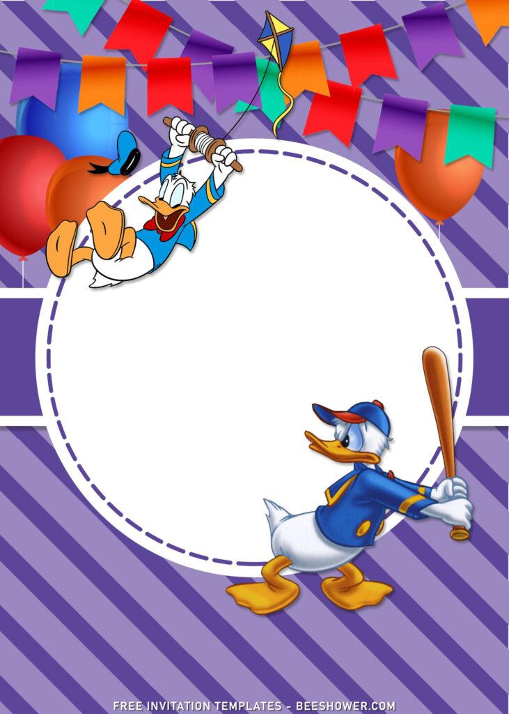 8 Cute Donald Duck Birthday Invitation Templates - Downloadable 8+ Cute Donald Duck Baby Shower Invitation Templates - Template No. 24