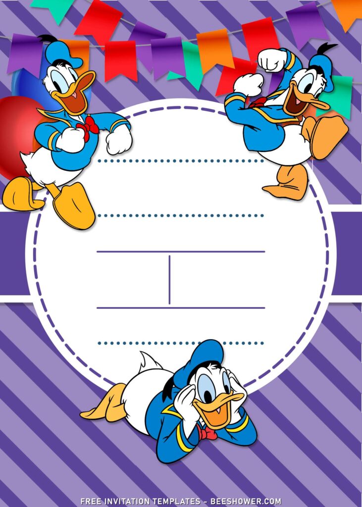 8 Cute Donald Duck Toddlers Birthday Invitation Templates For Kids Birthday - Downloadable 8+ Cute Donald Duck Baby Shower Invitation Templates - Template No. 22