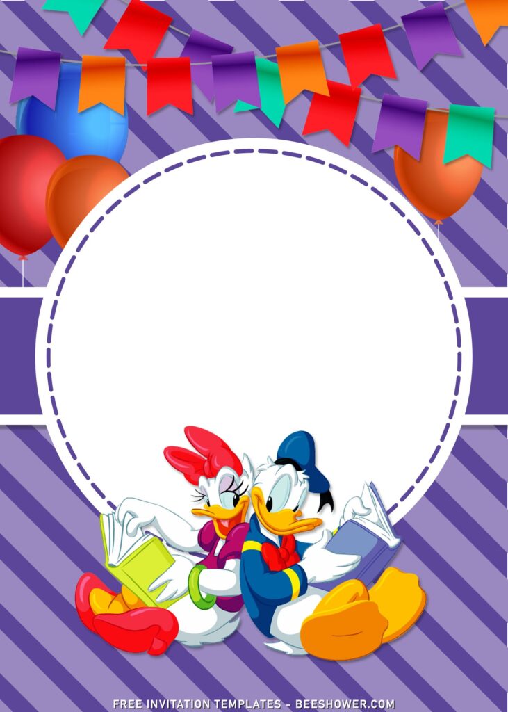 8+ Cute Donald Duck Baby Shower Invitation Templates with adorable Daisy