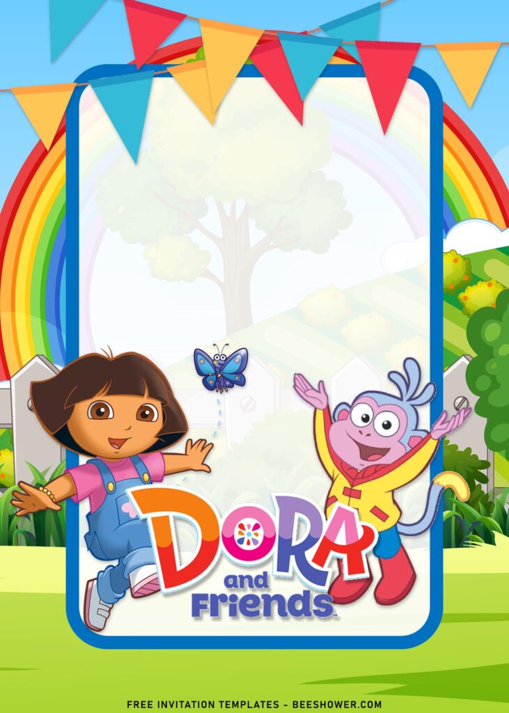 10+ Dora And Friends Birthday Invitation Templates with Boots