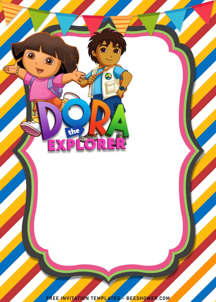 8+ Dora The Explorer Birthday Invitation Templates For Your Kid’s Birthday with Diego