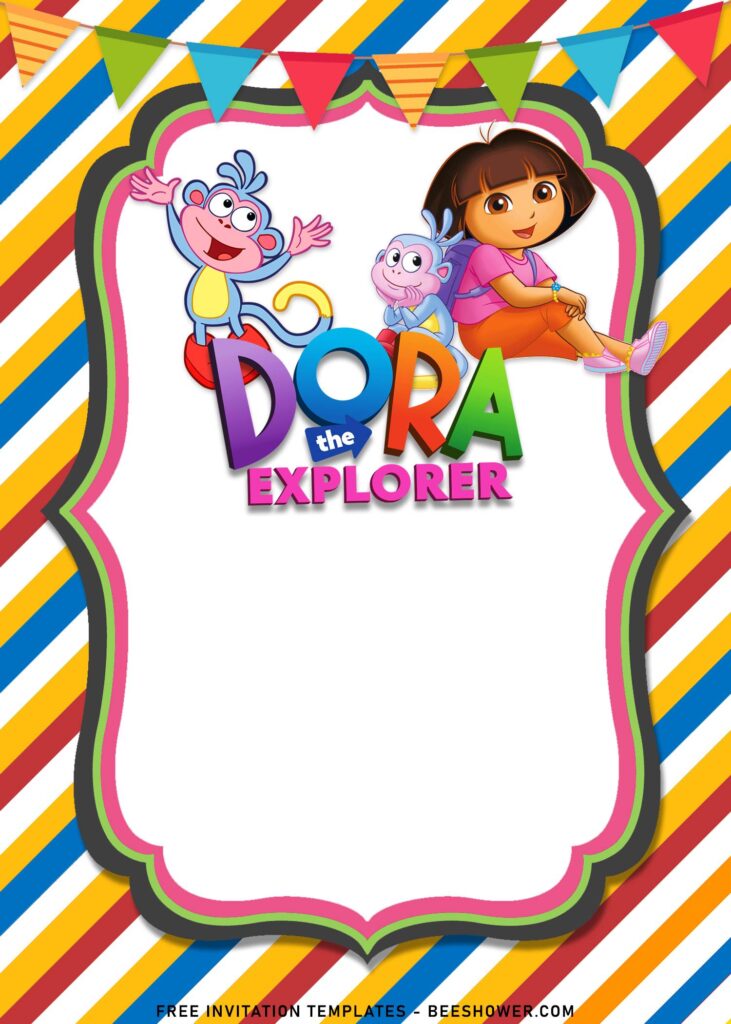8+ Dora The Explorer Birthday Invitation Templates For Your Kid’s Birthday with Boots