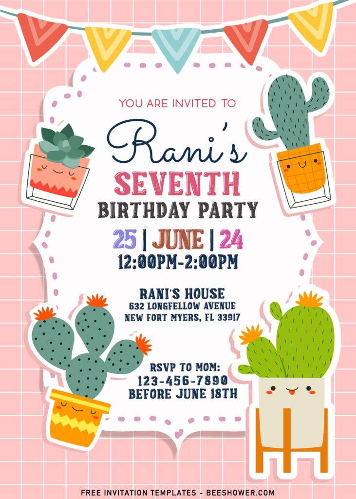 8+ Fun Summer Cactus Birthday Invitation Templates