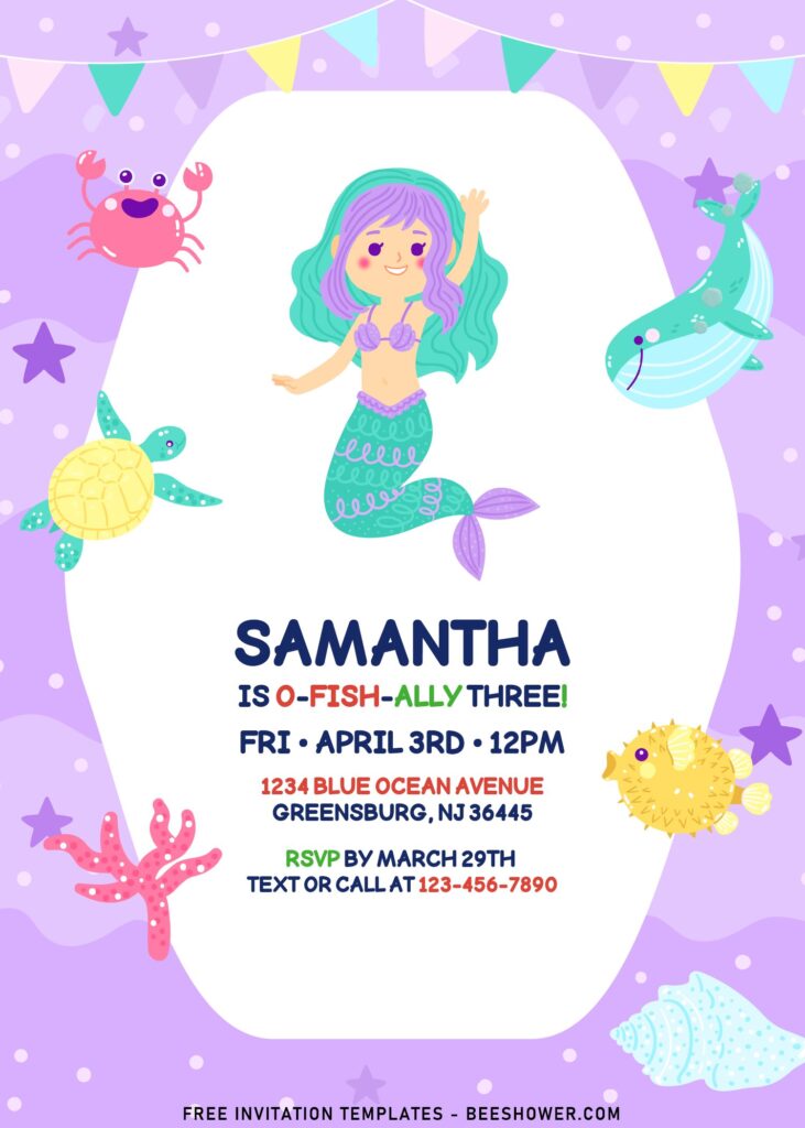 9+ Mermaid And Friends Baby Shower Invitation Templates