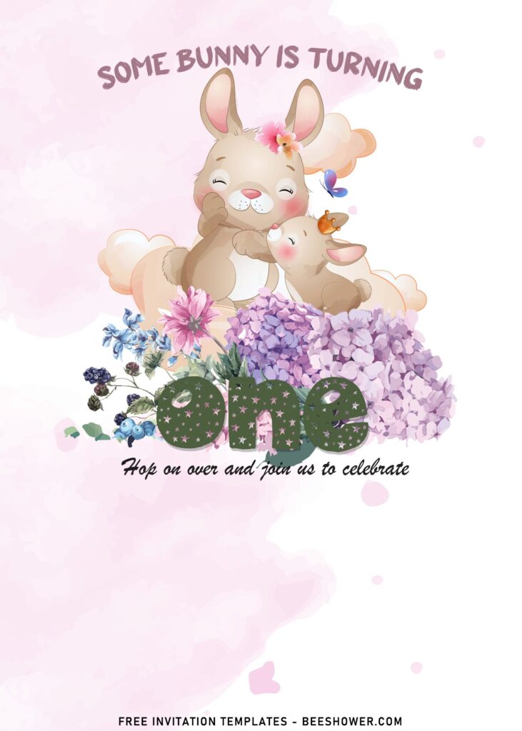 9+ Watercolor Some Bunny Baby Shower Invitation Templates with watercolor bunny