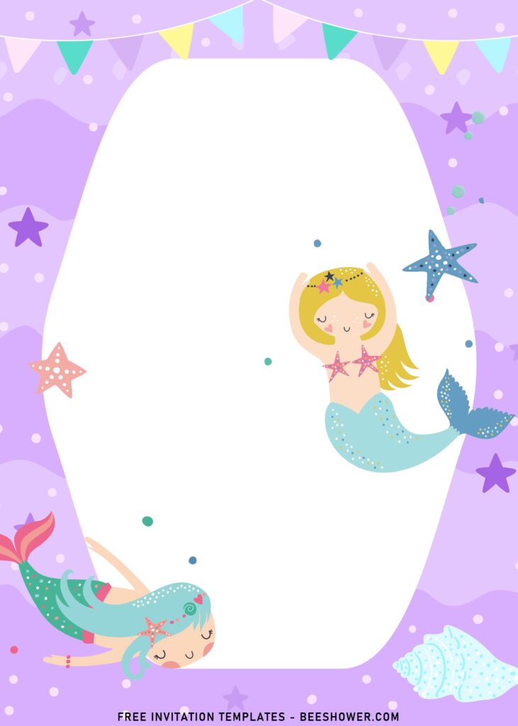 9+ Mermaid And Friends Baby Shower Invitation Templates with Adorable Whale