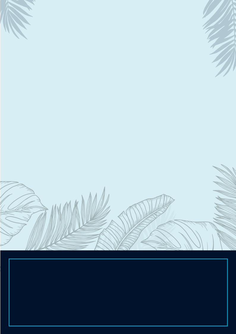 Blue Floral Invitation Card Templates with Monstera, Palm and Banana Leaves
