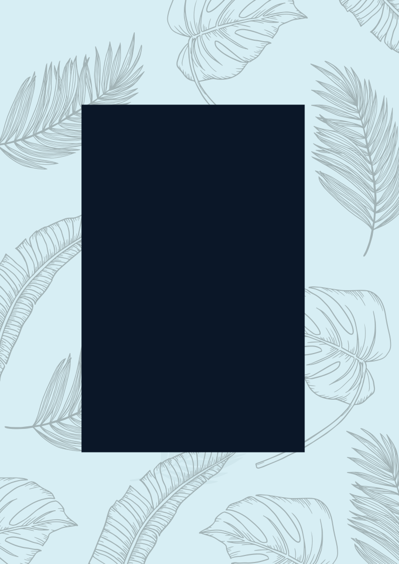 Blue Floral Invitation Card Templates with Monstera, Palm and Banana Leaves