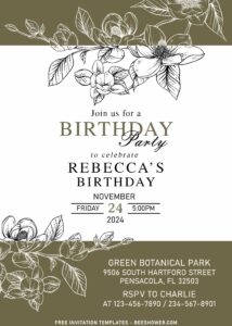 10+ Modern Floral And Greenery Birthday Invitation Templates