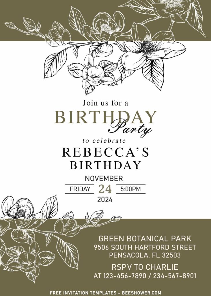 10+ Modern Floral And Greenery Birthday Invitation Templates