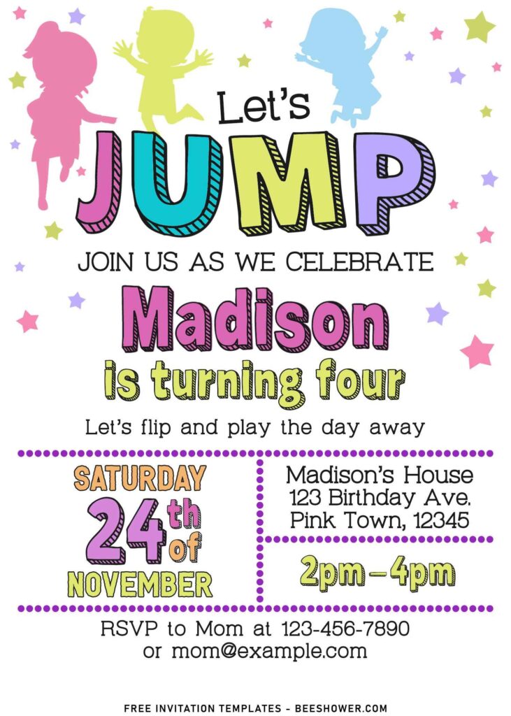 10+ Let’s Jump Party Invitation Templates For Your Kids Next Bash