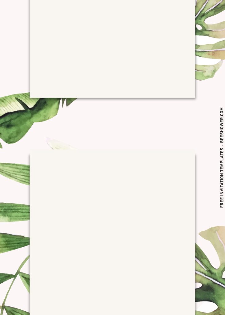 7+ Tropical Bohemian Greenery Baby Shower Invitation Templates with watercolor green fern