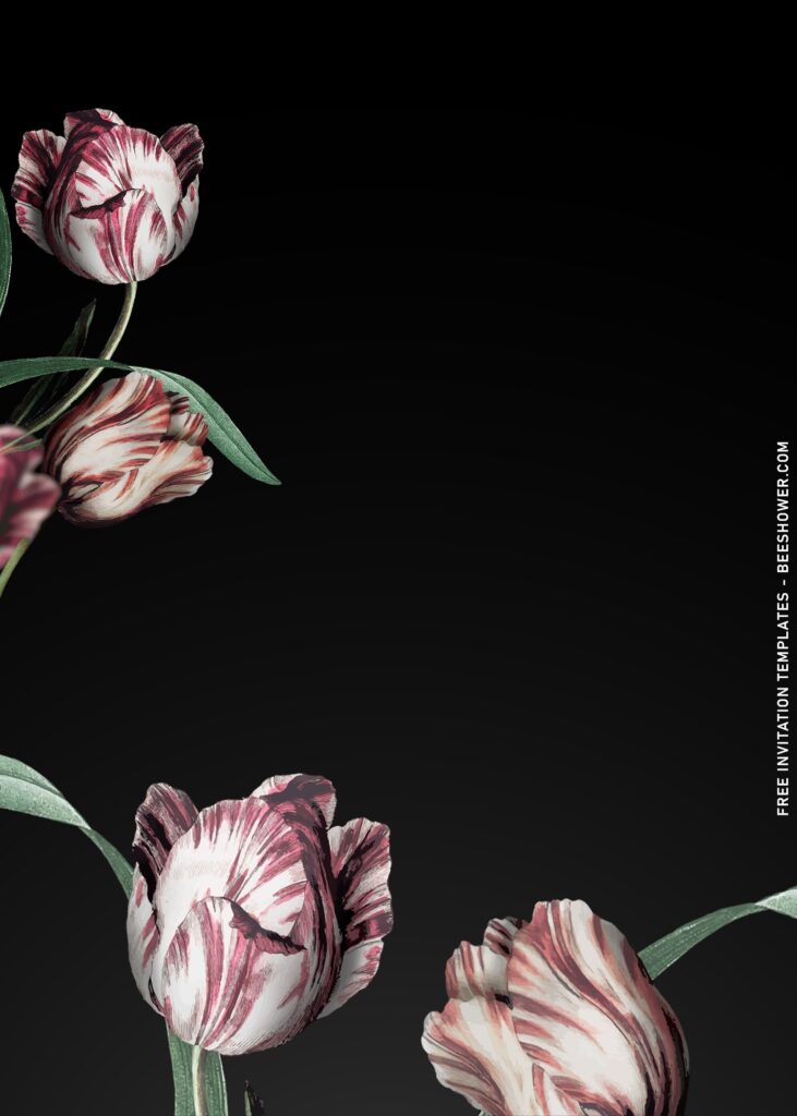 7+ Dark Moody Floral Birthday Invitation Templates with beautiful tulip