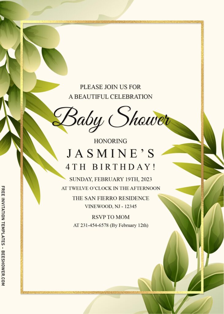 7+ Gender Neutral Foliage Baby Shower Invitation Templates