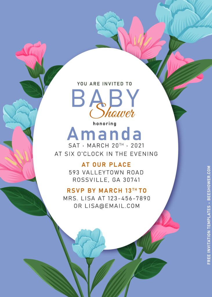 7+ Simple Vintage Floral Baby Shower Invitation Templates
