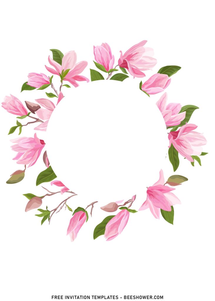 7+ Elegant Magnolia Girls Birthday Invitation Templates with magnolia wreath