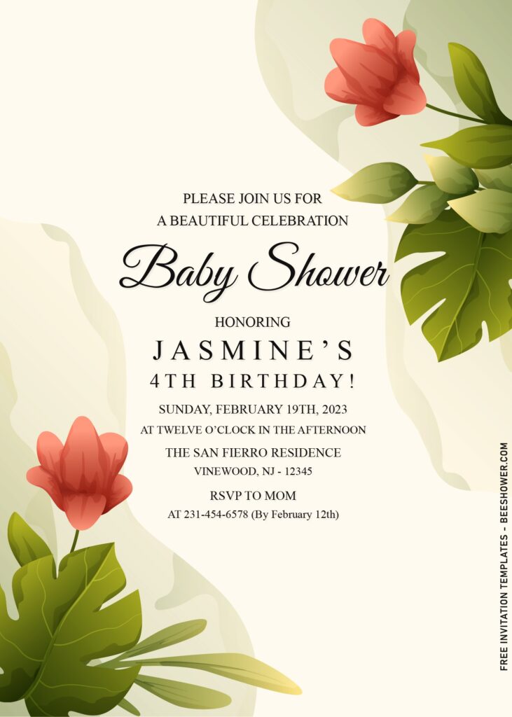 7+ Summer Greenery Twins Baby Shower Invitation Templates