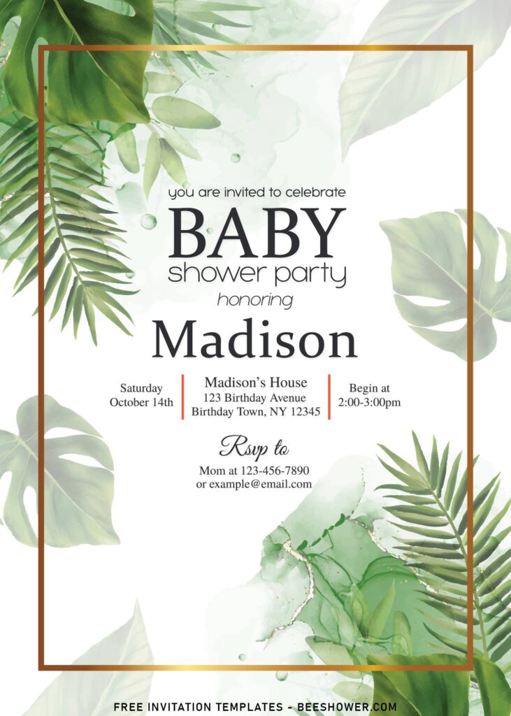 8+ Wonderful Greenery Baby Shower Invitation Templates