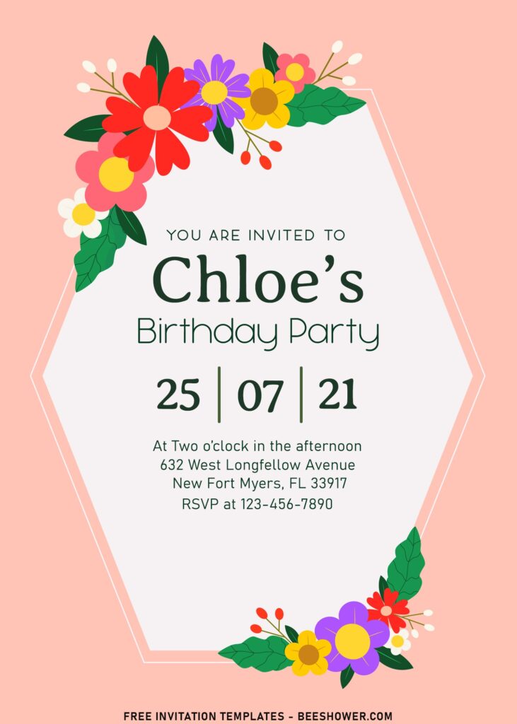 9+ Colorful Spring Floral Birthday Invitation Templates
