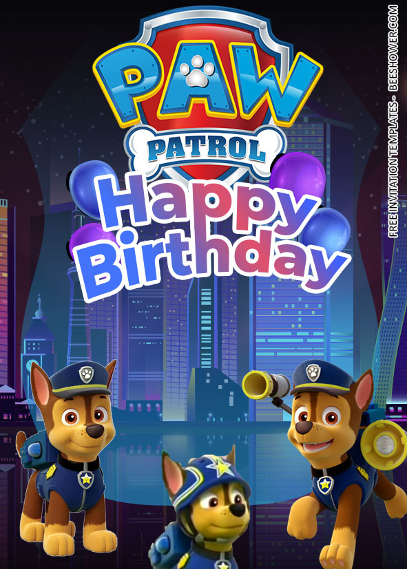 7+ PAW PATROL BIRTHDAY INVITATION TEMPLATES WITH CHASE