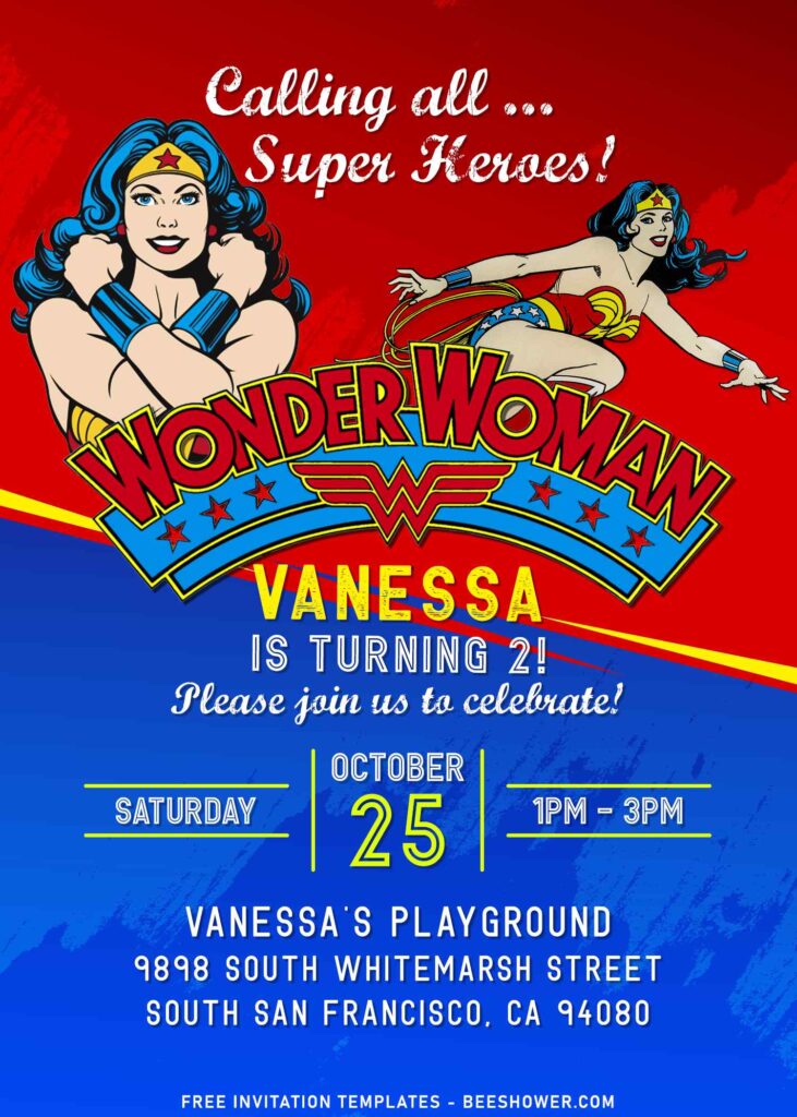 10+ Wonder Woman Twins Birthday Invitation Templates