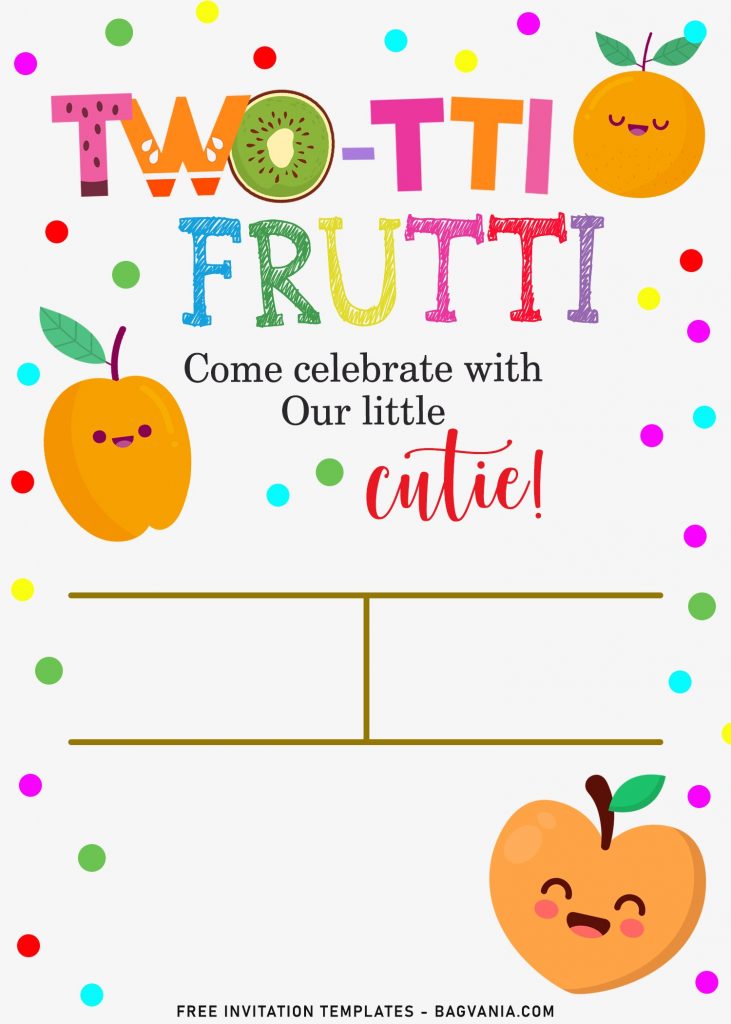 7+ Hawaiian Luau Tutti Frutti Summer Birthday Invitation Templates with cute apples