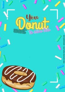 7 Cute And Colorful Donut Party Birthday Invitation Templates - Downloadable 7+ Cute And Colorful Donut Party Birthday Invitation Templates - Template No. 7