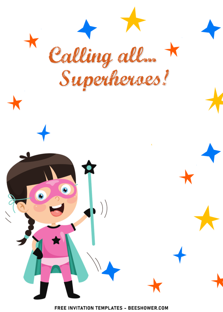 7+ Princess Superhero Girl Themed Birthday Invitation Templates with cute pink superhero girl