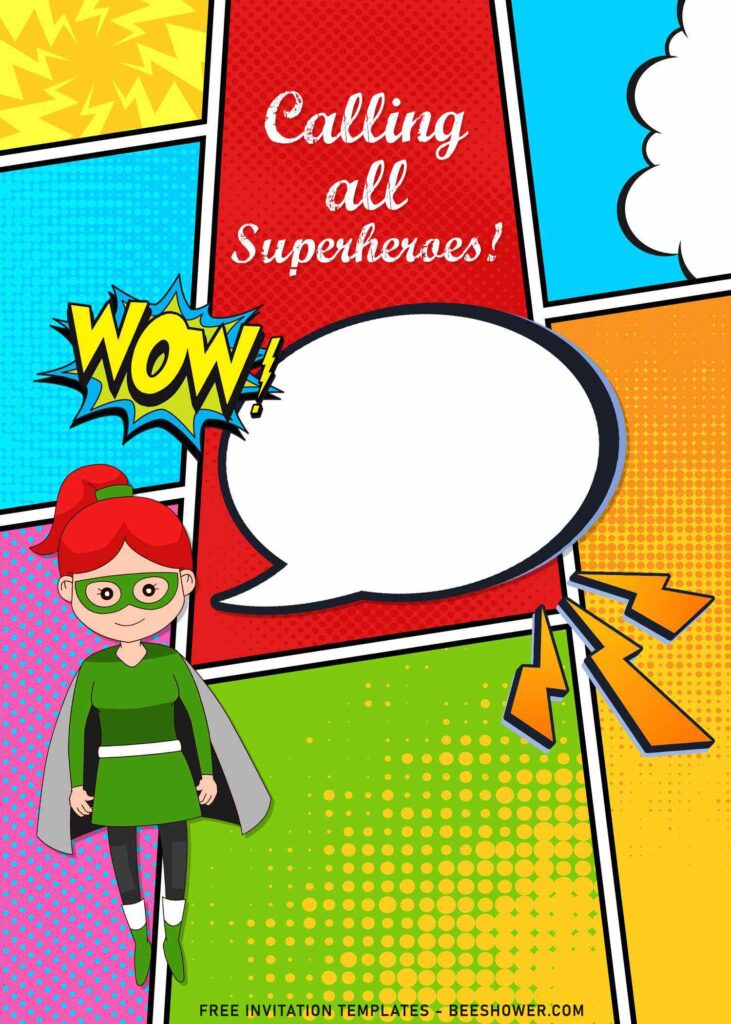 7+ All Superheroes Girl Comic Birthday Invitation Templates with superhero girl cape