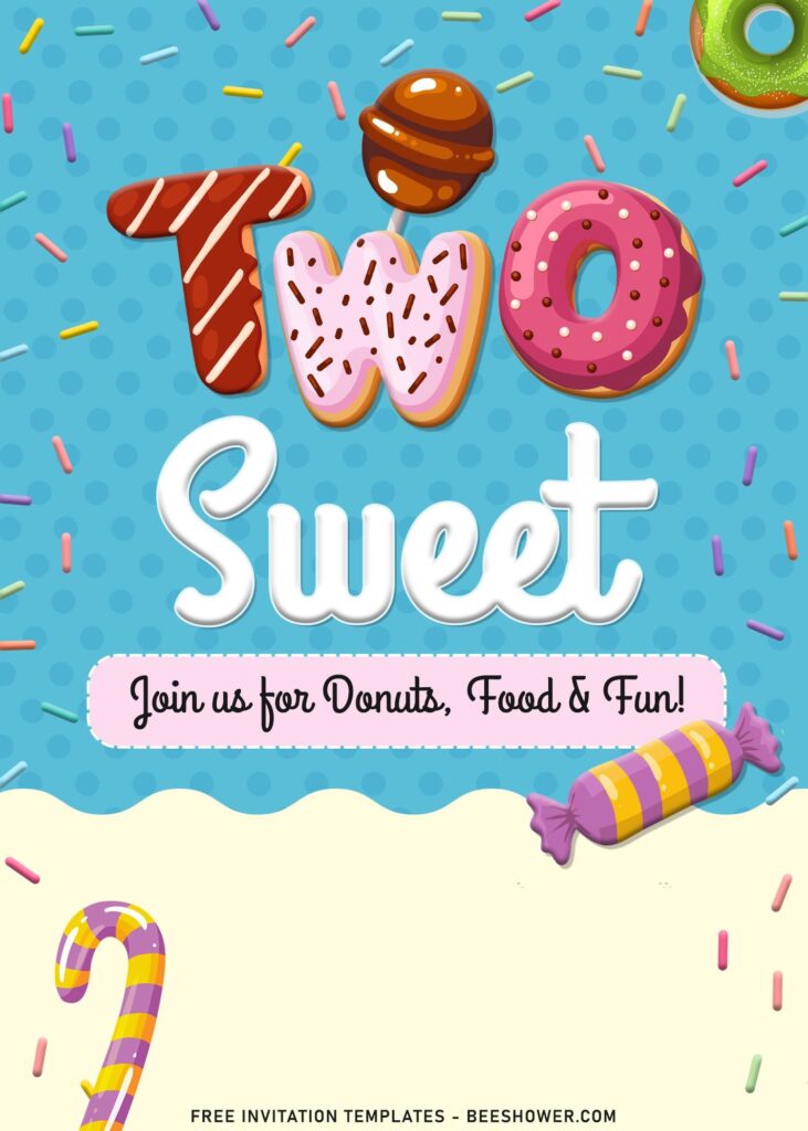 7+ Adorable Two Sweet Twins Baby Shower Invitation Templates with Colorful sprinkles