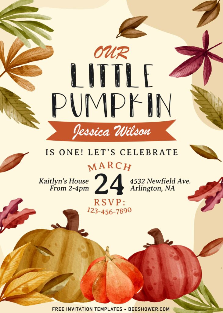 7+ Lovely Adorable Pumpkin Autumn Birthday Invitation Templates