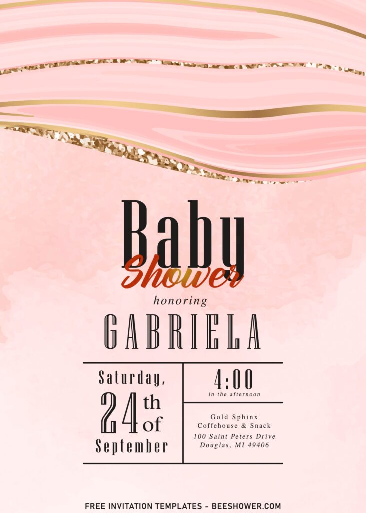 8+ Classy Modern Marble Baby Shower Invitation Templates