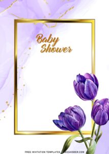 7+ Stunning Purple Floral Arrangement And Marble Shades Invitation Templates with beautiful tulip