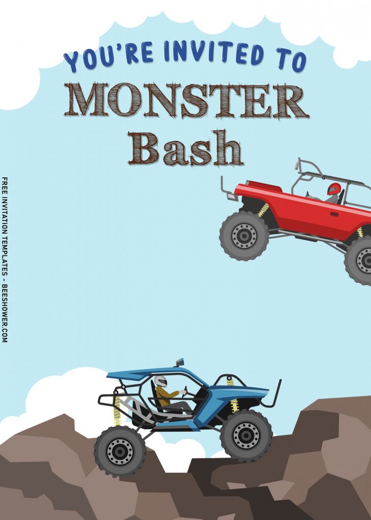 7+ Cute Monster Bash Boy Birthday Party Invitation Templates with 