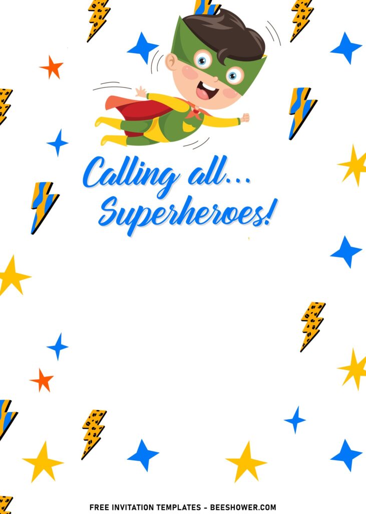 7+ Lovely Cute Cartoon Superhero Boys Birthday Invitation Templates with cute flying green lantern kid