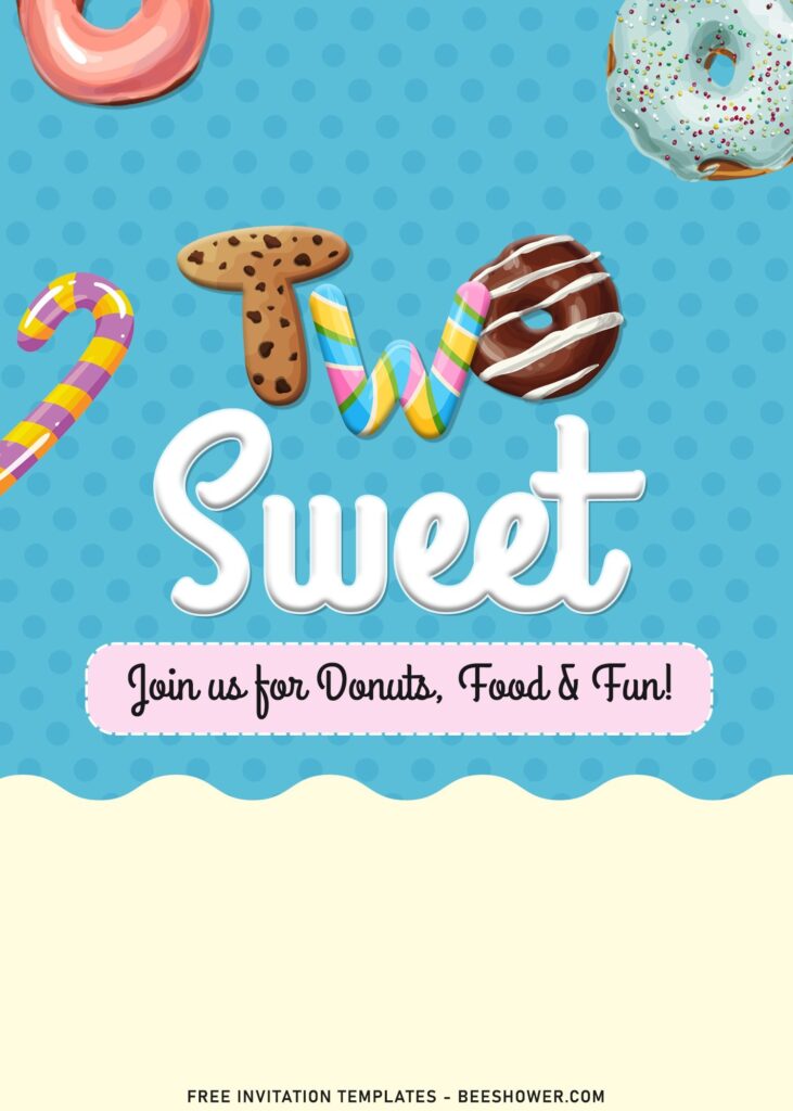 7+ Adorable Two Sweet Twins Baby Shower Invitation Templates with yummy glazed donuts