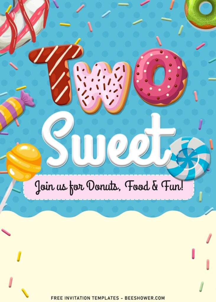 7+ Adorable Two Sweet Twins Baby Shower Invitation Templates with sweet candy