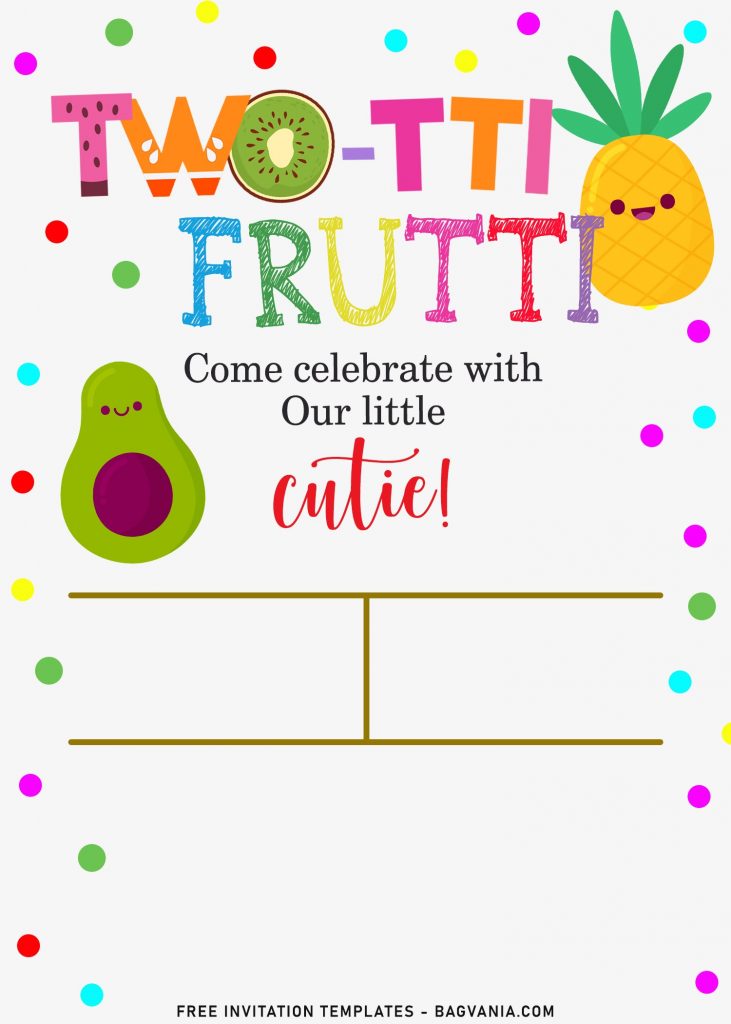 7+ Hawaiian Luau Tutti Frutti Summer Birthday Invitation Templates with cute twotti frutti wording