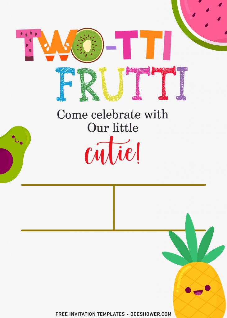 7+ Hawaiian Luau Tutti Frutti Summer Birthday Invitation Templates with cute pineapple