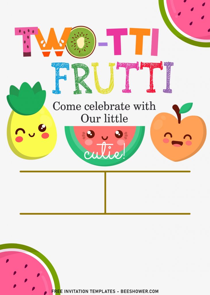 7+ Hawaiian Luau Tutti Frutti Summer Birthday Invitation Templates with colorful fruits