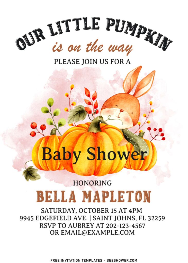 8+ Our Little Pumpkin Drive By Baby Shower Invitation Templates