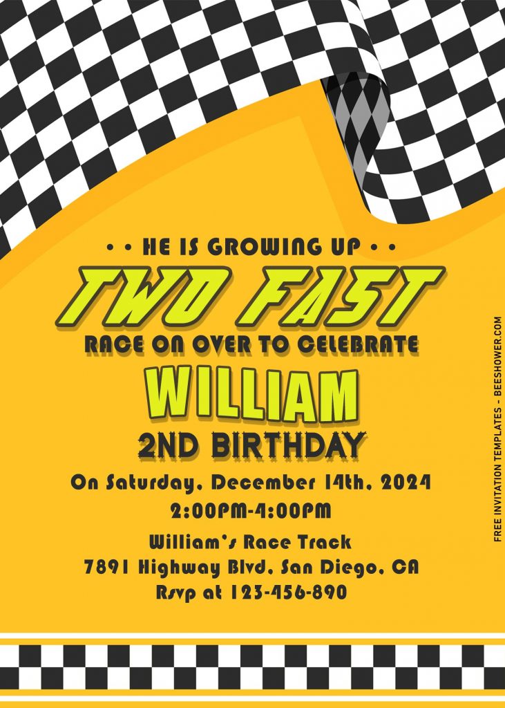 9+ Two Fast Vintage Race Car Birthday Invitation Templates For Boys