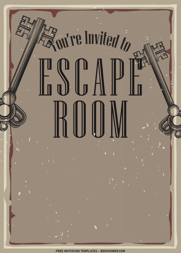 9+ Fun Escape Room Challenge Party Invitation Templates with vintage keys