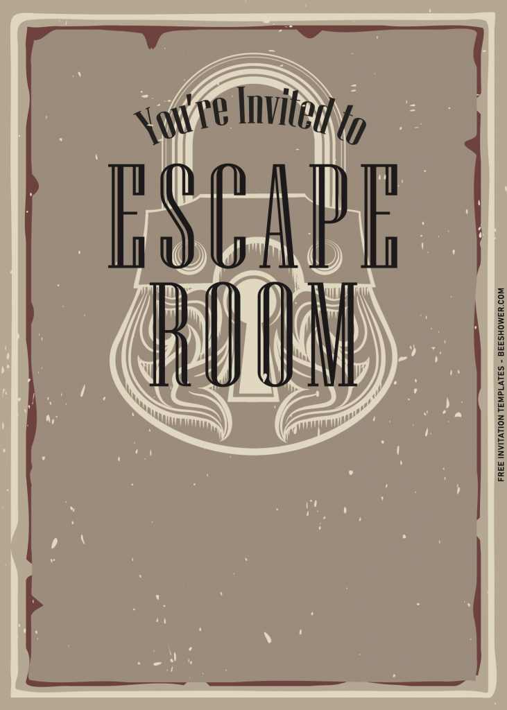 9+ Fun Escape Room Challenge Party Invitation Templates with vintage grunge background