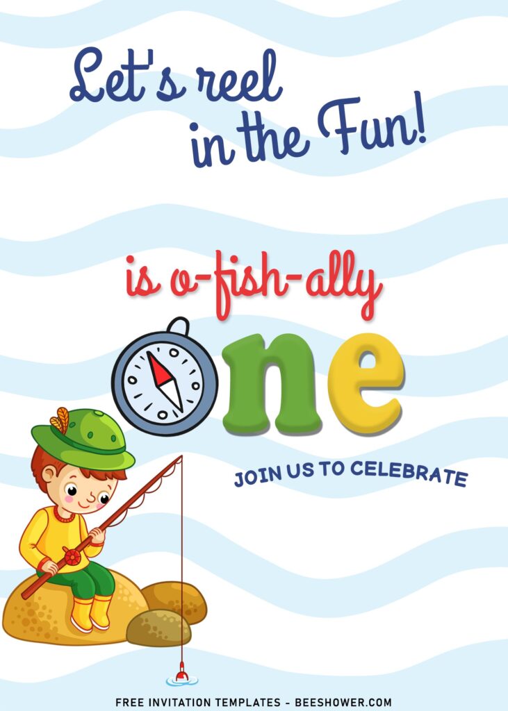 10+ Funny Fishing Themed Birthday Invitation Templates For All Ages with fishing compass