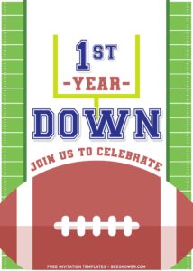 10+ MVP First Year Down Football 1st Birthday Invitation Templates with Football Goal Post