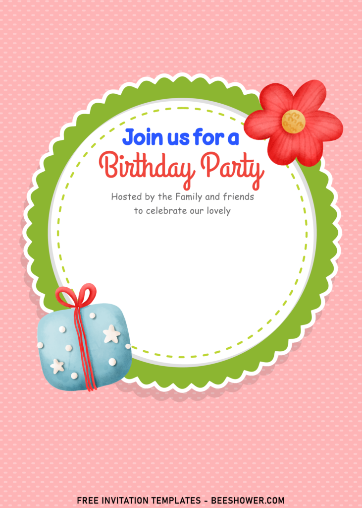 10+ Cute Pink Moo Moo Cow Birthday Invitation Templates with cute pink red flower