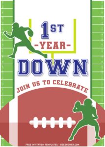 10+ MVP First Year Down Football 1st Birthday Invitation Templates with Football Playing Fields