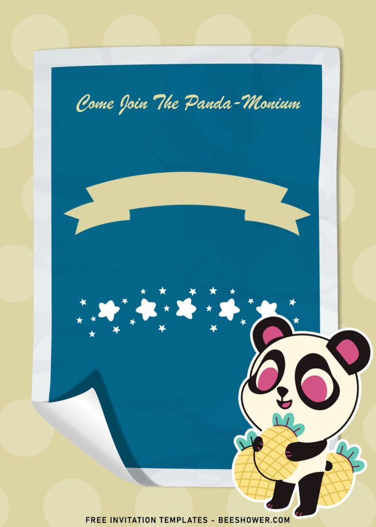 10+ Adorable Pandamonium Birthday Invitation Templates with cute baby panda is holding pineapples